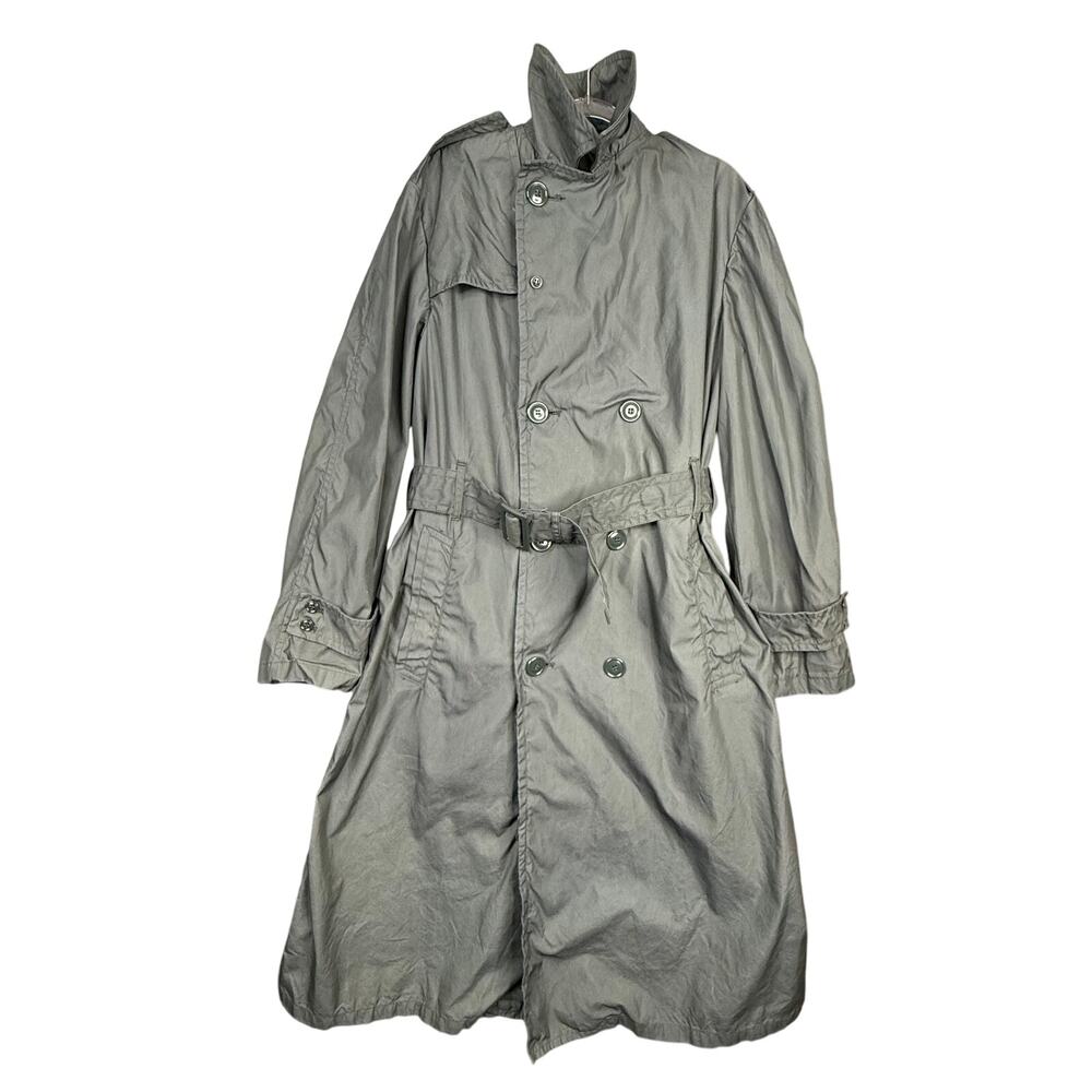 Vintage 60s Army Size 36 L Military Dark Academia MInimalist Rain/Trench Coat